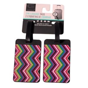 G Force Colorful Chevron Luggage Tags Set of 2